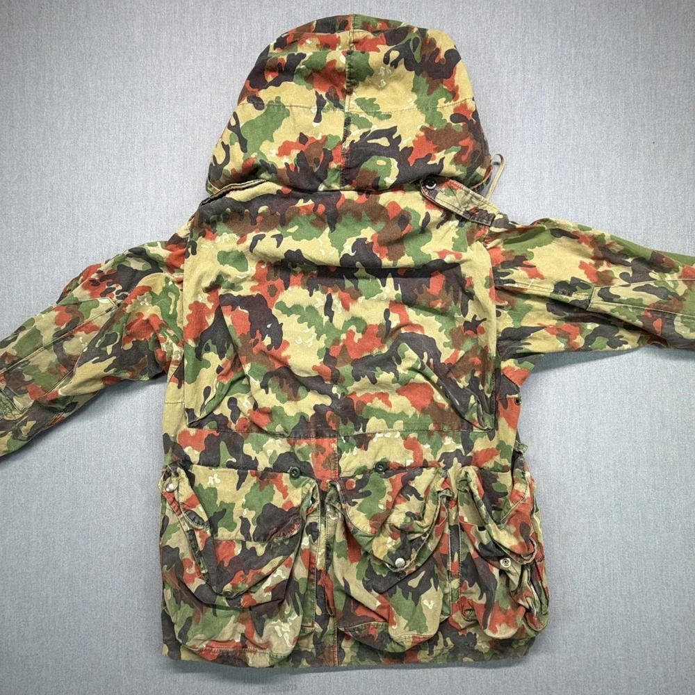 Vintage Swiss Army M70 Alpenflage Jacket Rucksack Mens 44 Camo Hooded Parka - Picture 9 of 10